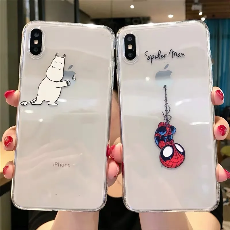 Милый мультяшный чехол для телефона с изображением Муми-паука Apple iphone 7 8 6 s Plus 11 pro X