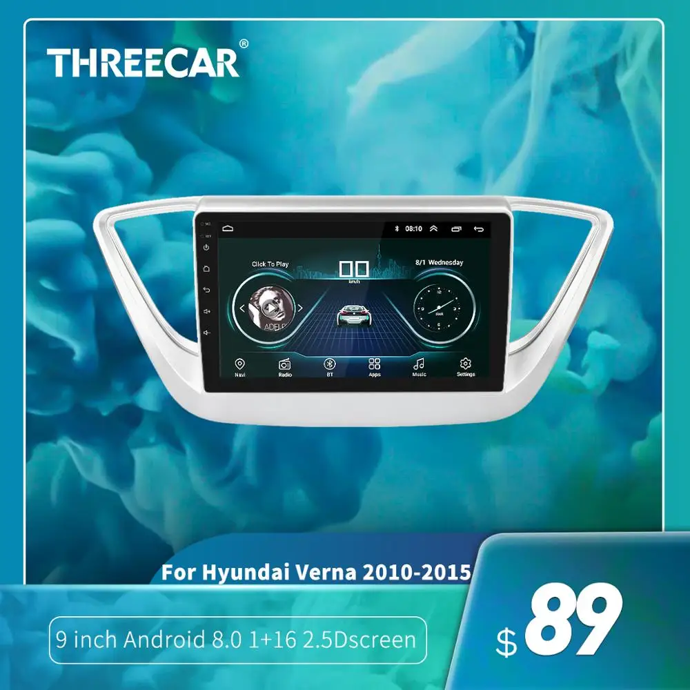 Автомобильный радиоприемник для Hyundai solaris verna accent 2016 2017 Android 8 1 9 дюймов Wi Fi GPS