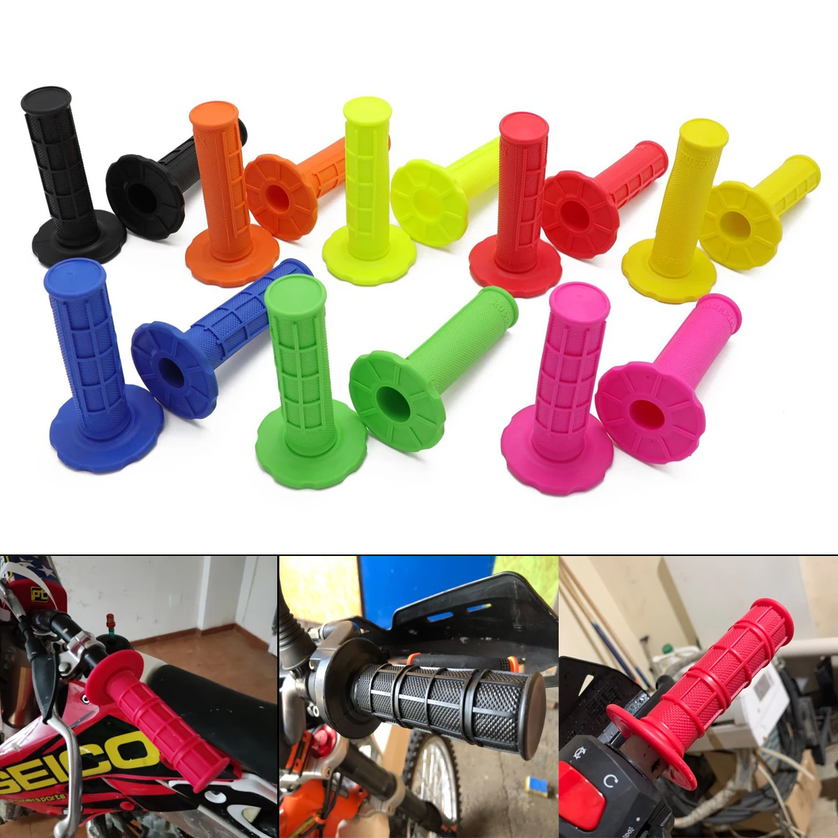 

Universal Motorcycle Poignee Moto HOTl Soft Rubber 22mm 7/8" Hand Grips For Honda Kawasaki Yamaha Suzuki BMW MX Pit Dirt Bik