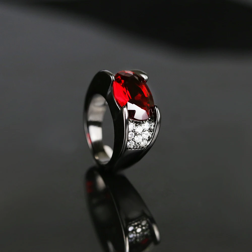 Женское кольцо для вечеринки Anivia серебряное черного цвета 925 пробы высокое