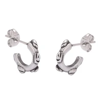 punk rock hook stud earrings for women men fashion stainless steel earrings unisex jewelry accessories gift sp0685
