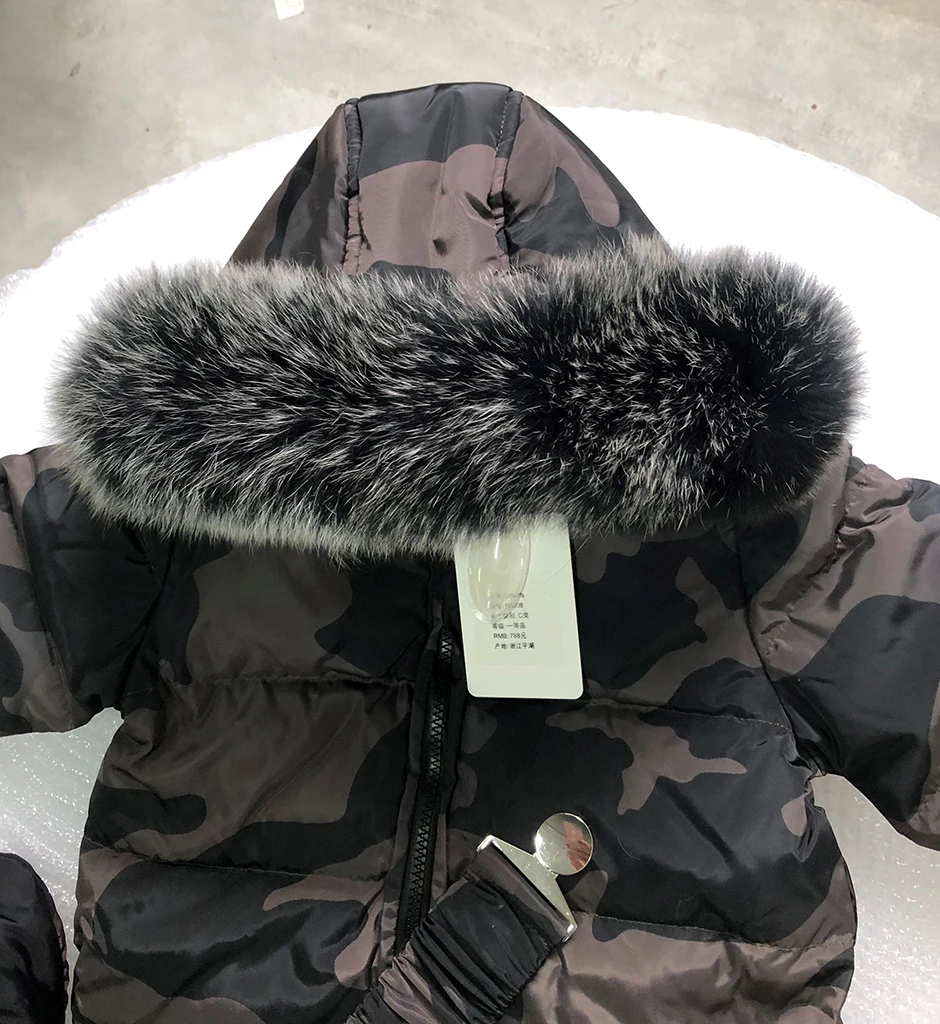 Dollplus/ г.; зимние теплые детские комбинезоны; Детский комбинезон на утином пуху; Комбинезоны для маленьких мальчиков и девочек; комбинезон с меховым капюшоном; одежда