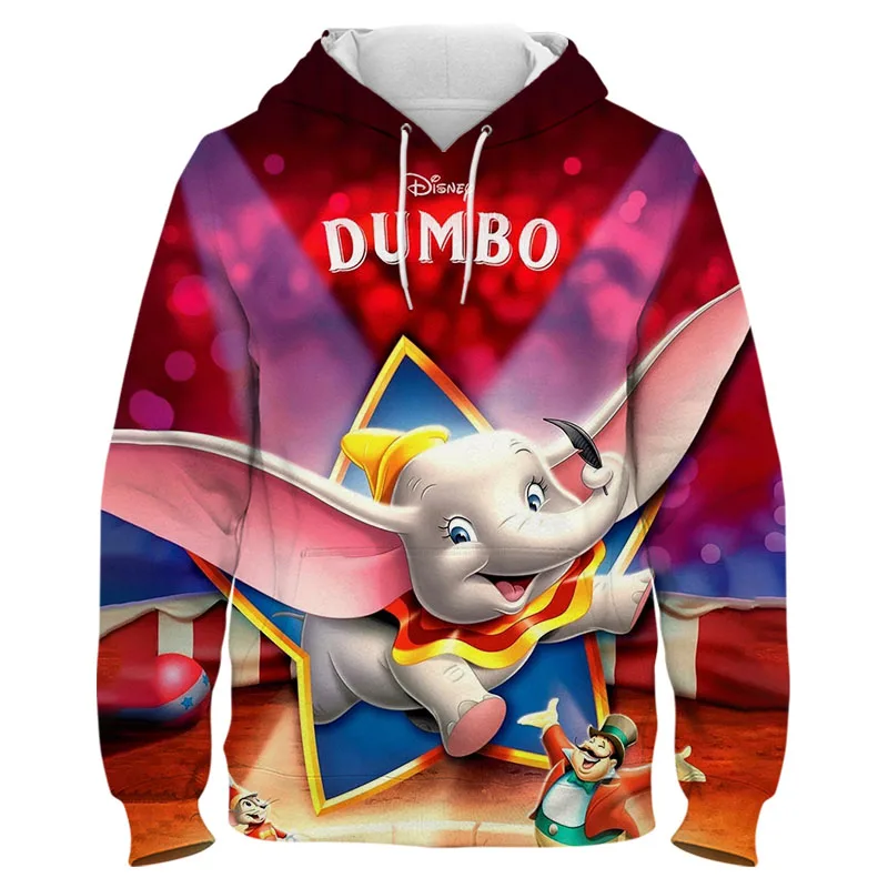 

2021 Street Fashion Hip Hop Hoodie Boys And Girls' Disney Dumbo Sweatshirt Cool 3D Printing Spring Autumn Men Women Pullover