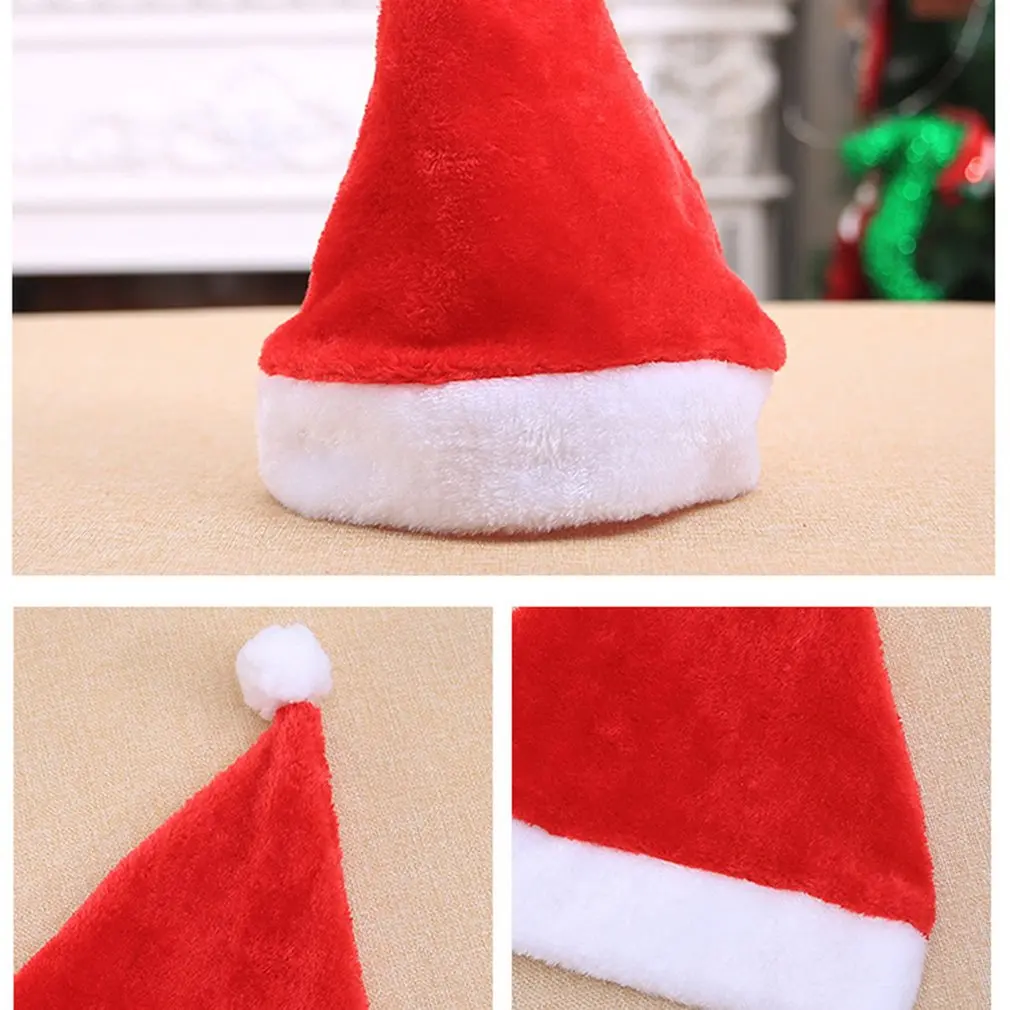 

Christmas Ornaments Gift Plush Santa Hat Adult Hat Party Supplies Adult Short Haired Velvet Hat Party Ornaments