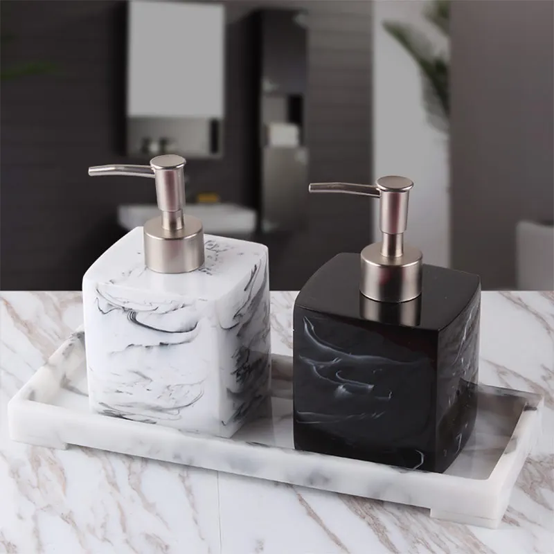 bathroom accessories ins popular imitation marble stripe resin hand sanitizer bottle shampoo dispenser lotion bottle for hotel free global shipping