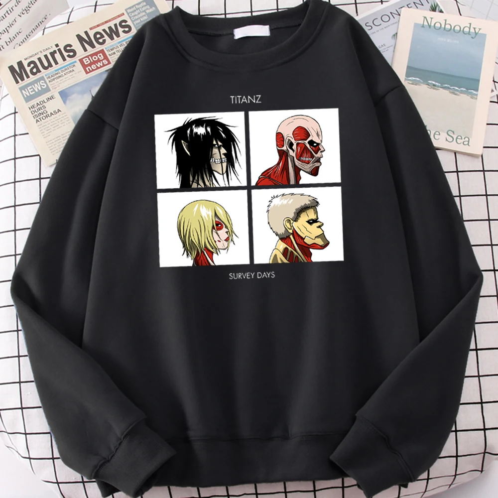 

2021 Men's Hoodies Fleece Attack on Titan Japanese anime pullover hoodie Man Autumn Long Sleeve Casual Loose hooded sweatshirts
