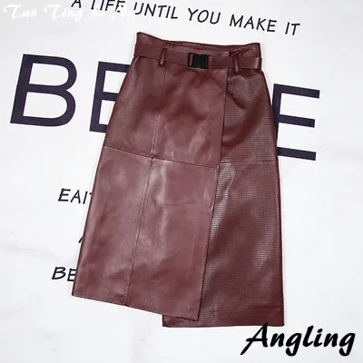 

Tao Ting Li Na Женская Весенняя юбка из натуральной овечьей кожи E26