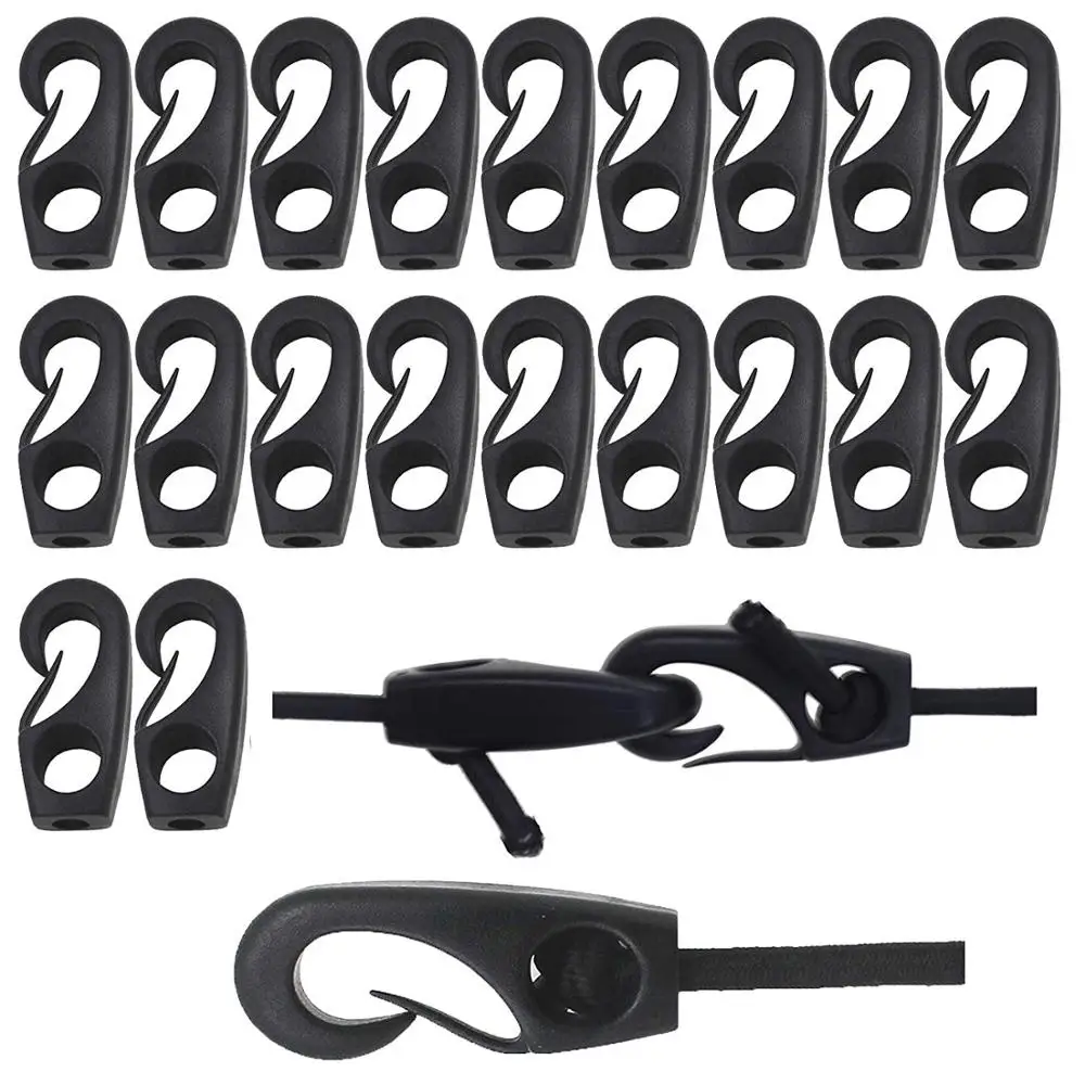 Каяк шнур крюк нейлоновый банджи конец наконечники S крючки для ударных шнуров 3/16