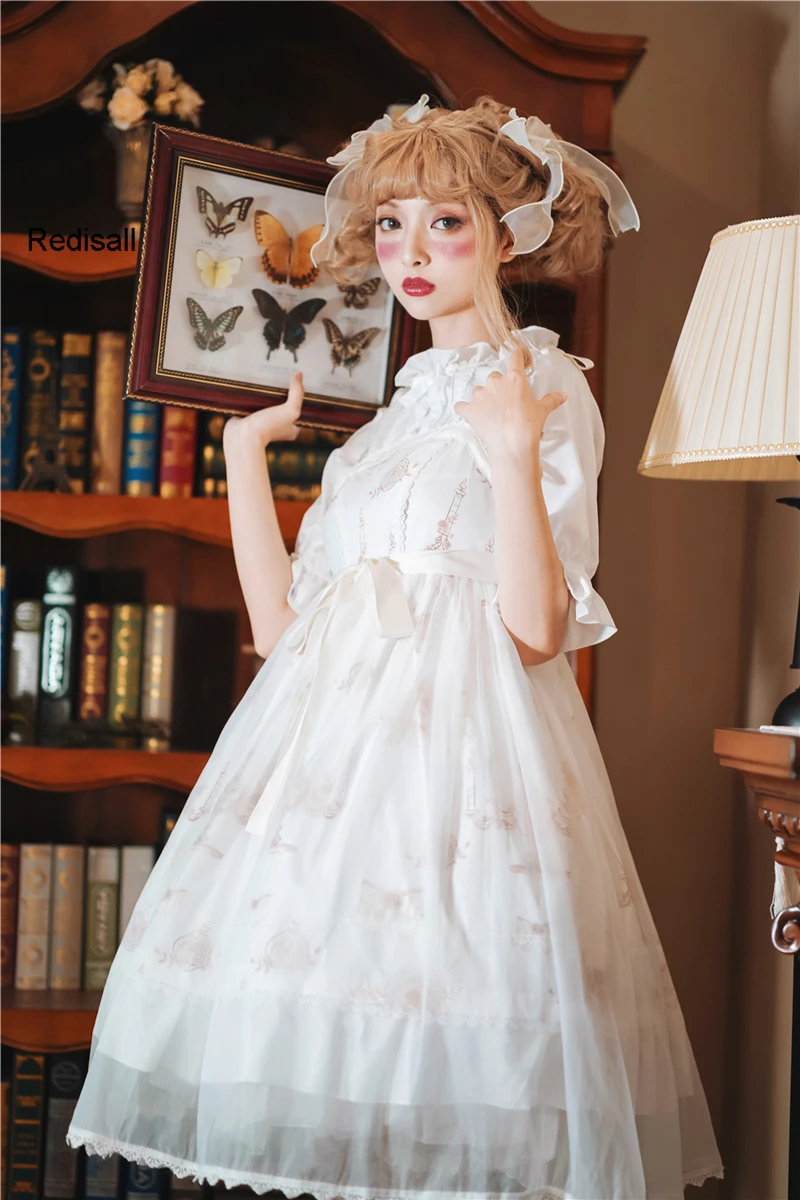 Платье без рукавов в стиле &quotЛолита&quot милое женское платье с завышенной талией