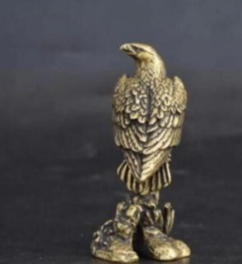 Медная статуя китайская старинная медная орла маленькая статуя/подвеска|Статуи