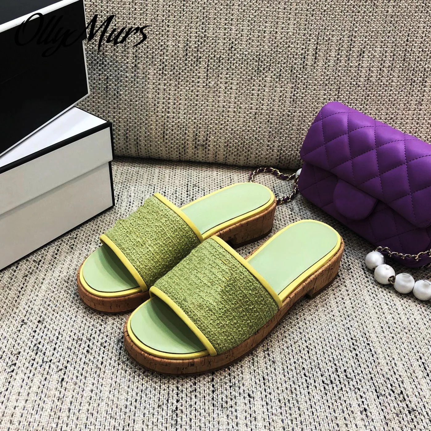 

Ollymurs New Spring Summer Runway Fashion Luxury Brand Slippers Platform Slides Mules Shoes Women Zapatos Mujer
