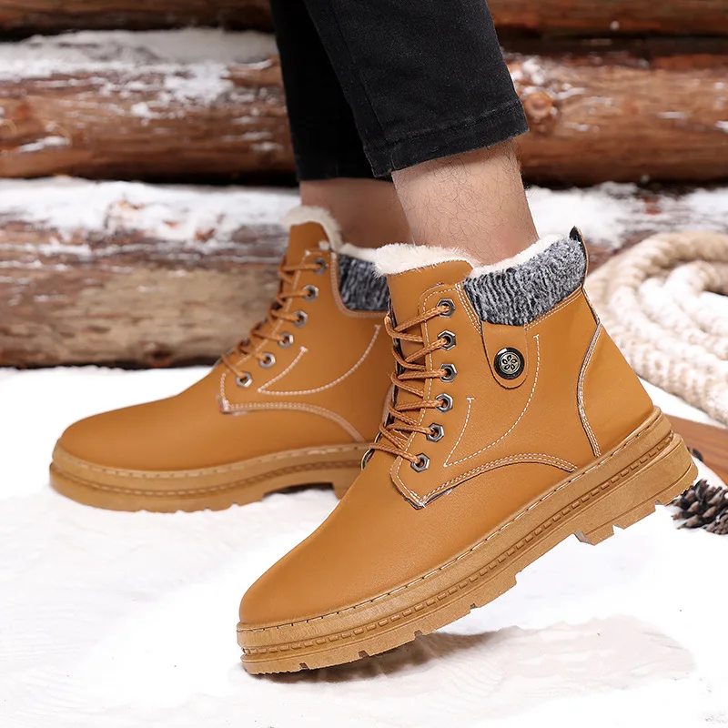 spesifikasi Sepatu Bot Pria Hangat Bulu Musim Dingin Pop Untuk Pria Sepatu Kasual Sneakers Keselamatan Merek Karet Untuk Jalan Dewasa Berkualitas Untuk Kerja F234