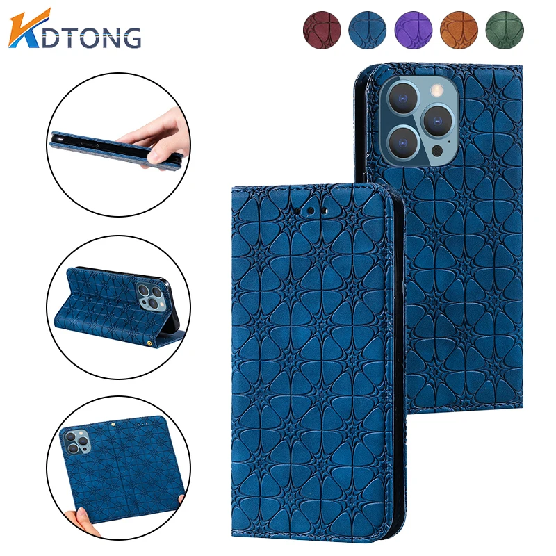 

Fashion Solid Color Magnetic Wallet Leather Case For iPhone 13 Mini Pro Max Purse Card Slot Phone Cases Bracket Shockproof Cover