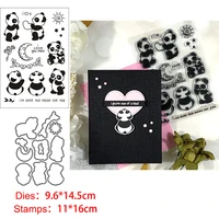 panda clear stamps and metal cutting dies diy scrapbooking paper photo album crafts seal punch stencils