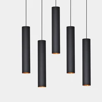 dimmable cylinder led pendant lights long tube lamps dining room shop bar decoration cord pendant lamp background wall lighting