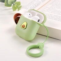cute avocado candy color soft silicone case for apple air pods 1 2 case for airpods pro protective cover without lanyard