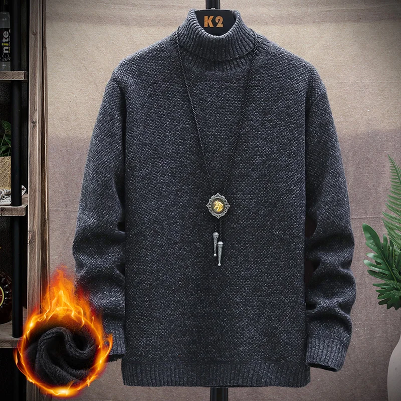

Новинка, мужской свитер с высоким воротником, однотонный, яркий, бархатный теплый свитер