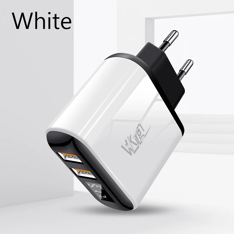VVKing 2 USB зарядное устройство Quick Charge 3,0 18 Вт быстрое зарядное устройство HD Smart display EU Разъем для iPhone X samsung Xiaomi huawei QC3.0 зарядное устройство