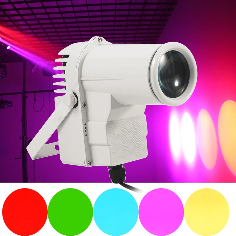 BEIAIDI 10W RGB Pinspot spot ışın LED sahne ışığı uzaktan kumanda ile disko DJ KTV Xmas parti ayna topu yansıtıcı sahne ışığı