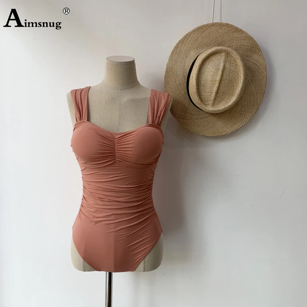 Женский купальник с высокой талией в стиле Kpop 2021 модный Цельный плиссированный