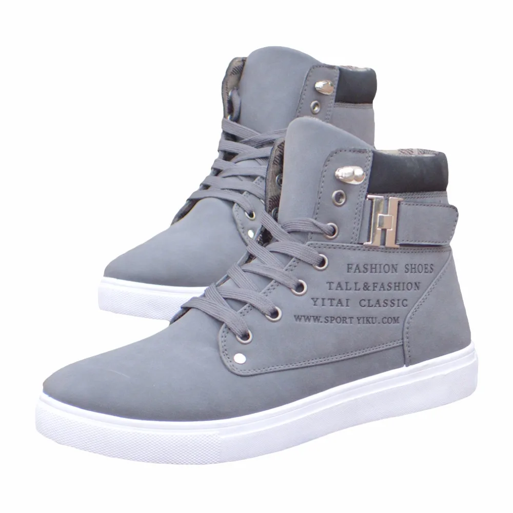 

2022 1Pair New Brand Flat Heel Men's Shoes Autumn Winter Ankle Boots Male Snow Boots Casual British Style Men Canvas Shoes