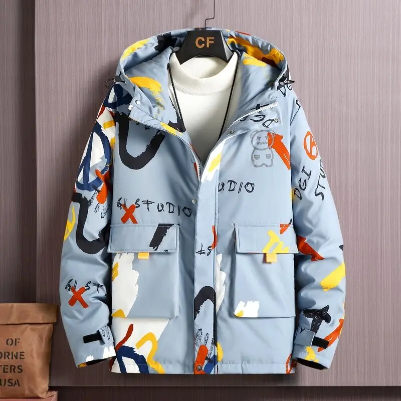2021 new High Quality Fur Collar Thick Padded Jacket Men Winter Outdoor Windproof Long Cotton-Padded Jacket