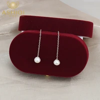 ashiqi natural freshwater pearl long earrings 925 sterling silver jewelry for women gift
