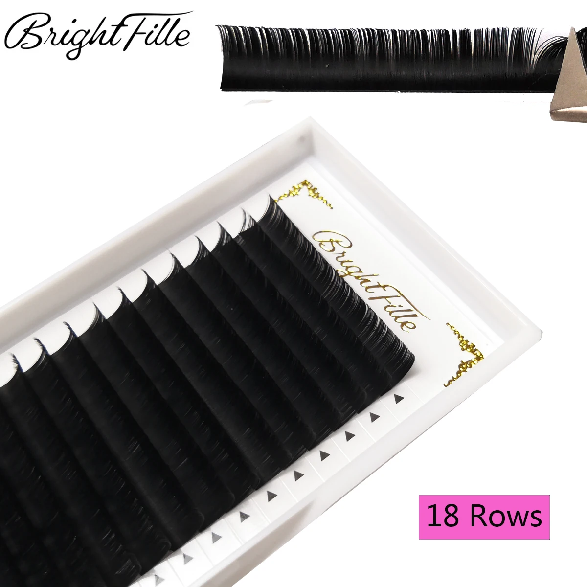 

18 Rows Eyelash Silk Extensions Lash Extension Supplies Natural Fake Lashes Hand Made Maquiagem Profissional CompletaLashes