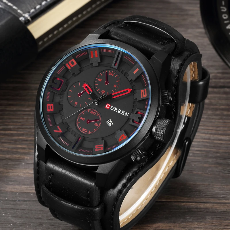 Часы наручные Curren Мужские кварцевые брендовые Роскошные водонепроницаемые