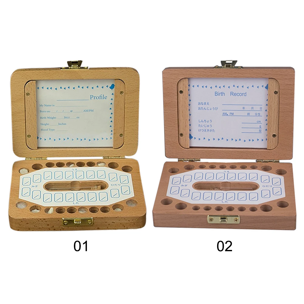 Органайзер деревянная коробка для зубов детское хранилище молока хранения