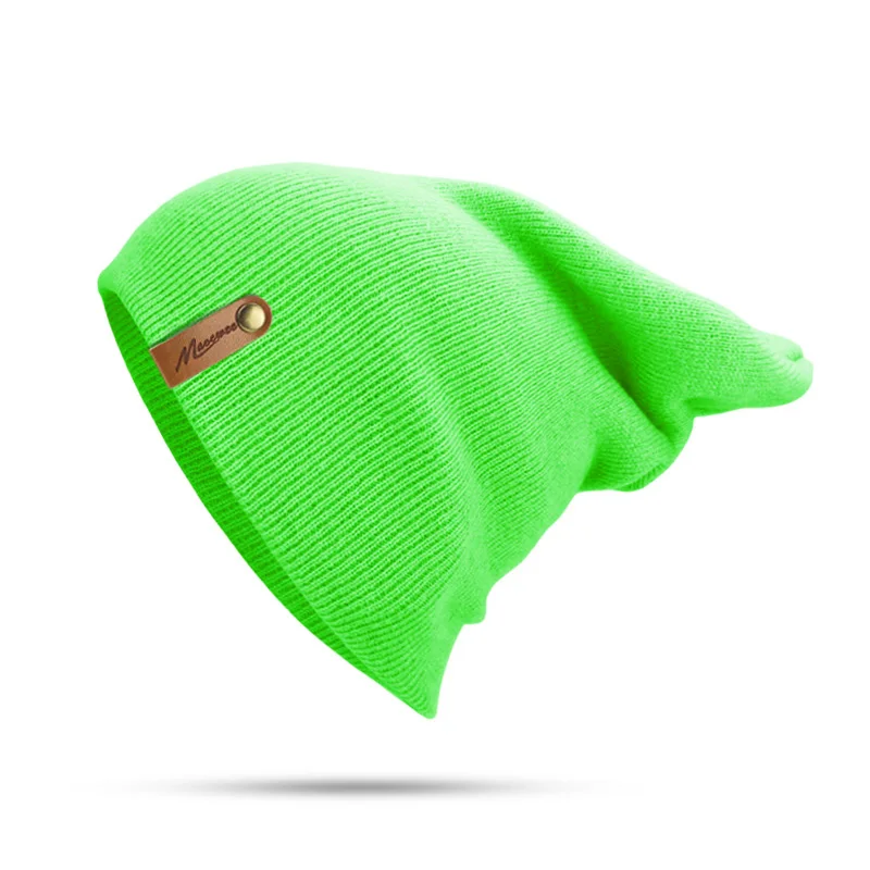 Брендовая зимняя шапка для мужчин Skullies Beanies Женская модная теплая шапка унисекс эластичная вязаная шапка зеленая унисекс повседневные Шапки - Цвет: D