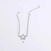 simple temperament new five pointed star love heart rhinestone anklet