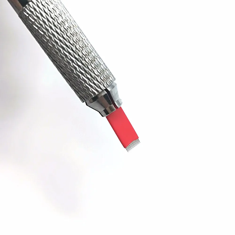 10 шт. микроблейдинг иглы плоские 14 штифтов ручная Татуировка бровей Иглы