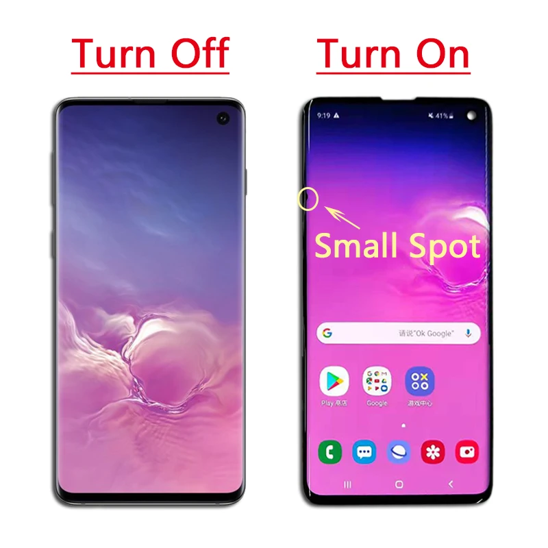 ЖК-дисплей Amoled с маленькой точкой для SAMSUNG Galaxy S10 G973F G973FD дисплей + Plus G975F G975FD