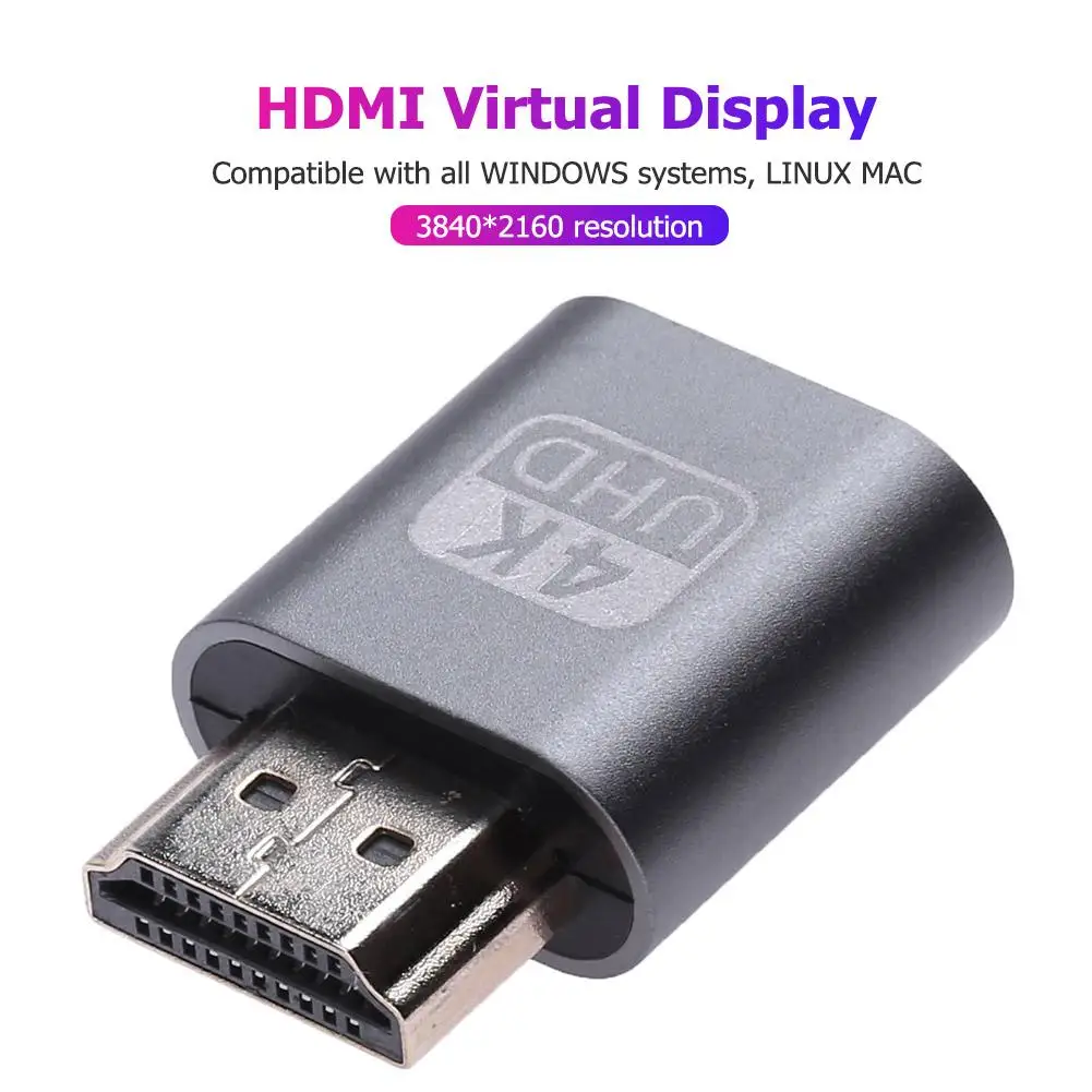 HDMI-совместимый виртуальный 4K дисплей адаптер 1 4 DDC EDID фиктивный штекер Блокировка
