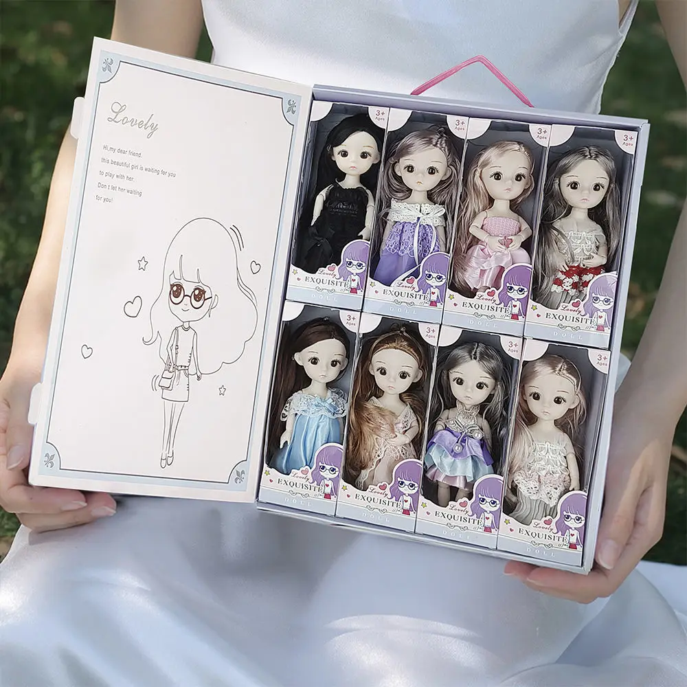 

17cm doll set cute net red bjd13 joint dress up play house toy girl