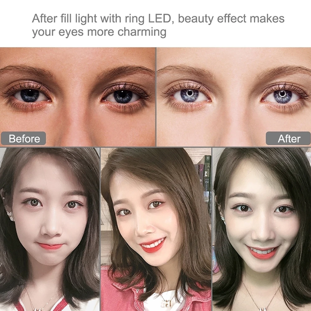 

RGB Color Arc Ring Light Multi-Function LED Fill Light USB Dimmable Black And White Ring Flash With Remote Control