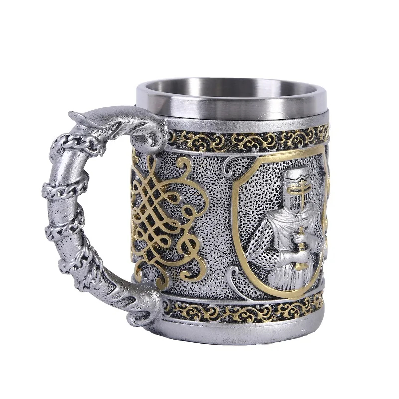 3D кружка для пива Armor Warrior из нержавеющей стали и смолы игровой Кубок кофейная