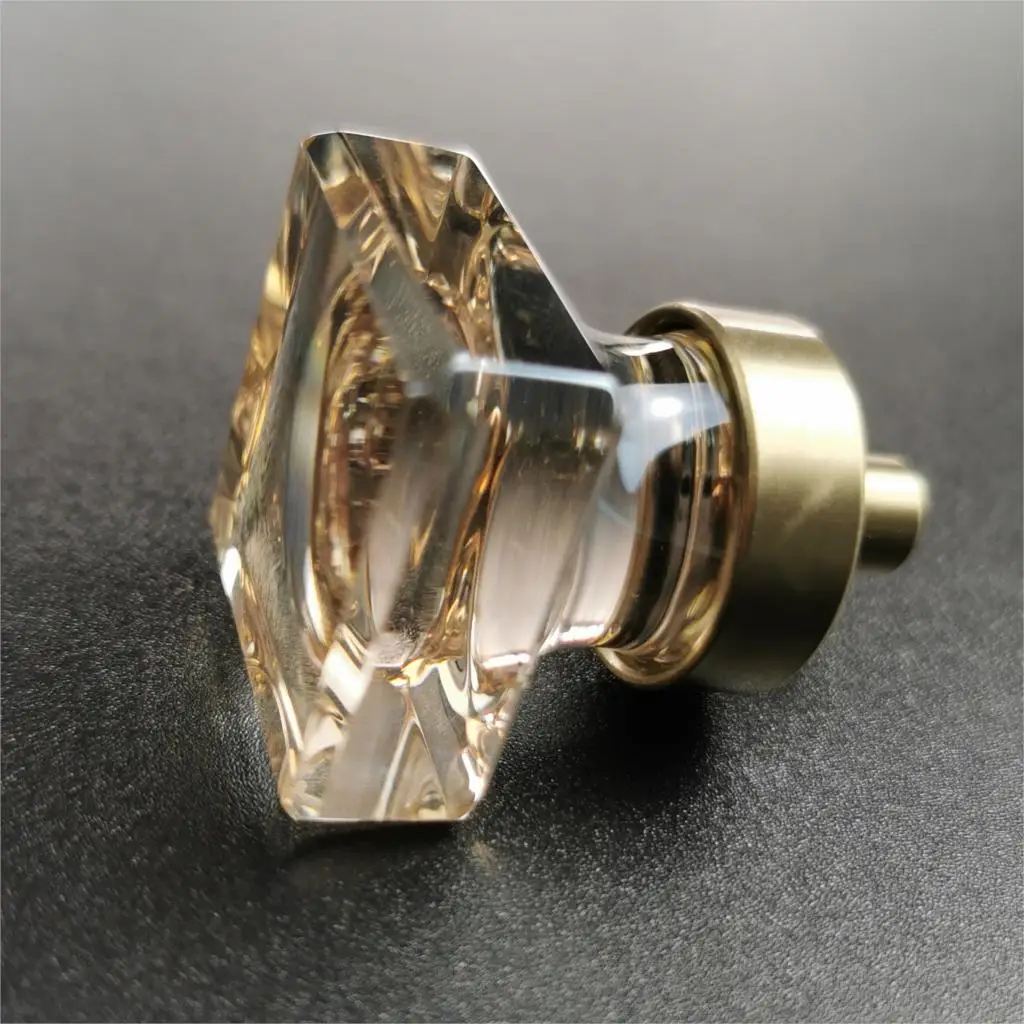 Квадратная кристальная стеклянная ручка прозрачная шкафа и ящика выдвижная