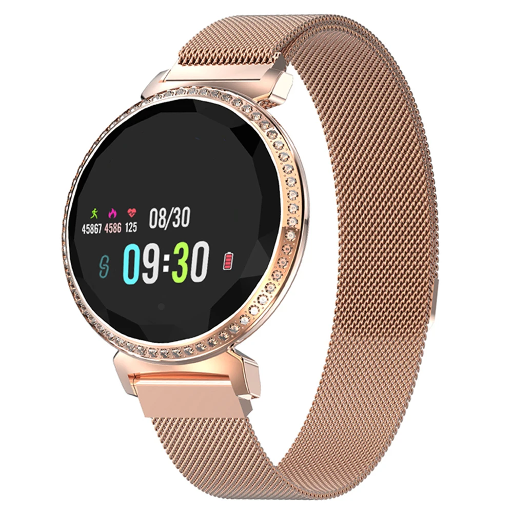 Смарт часы MC11 женские с цветным экраном люксовые умные миланским браслетом со