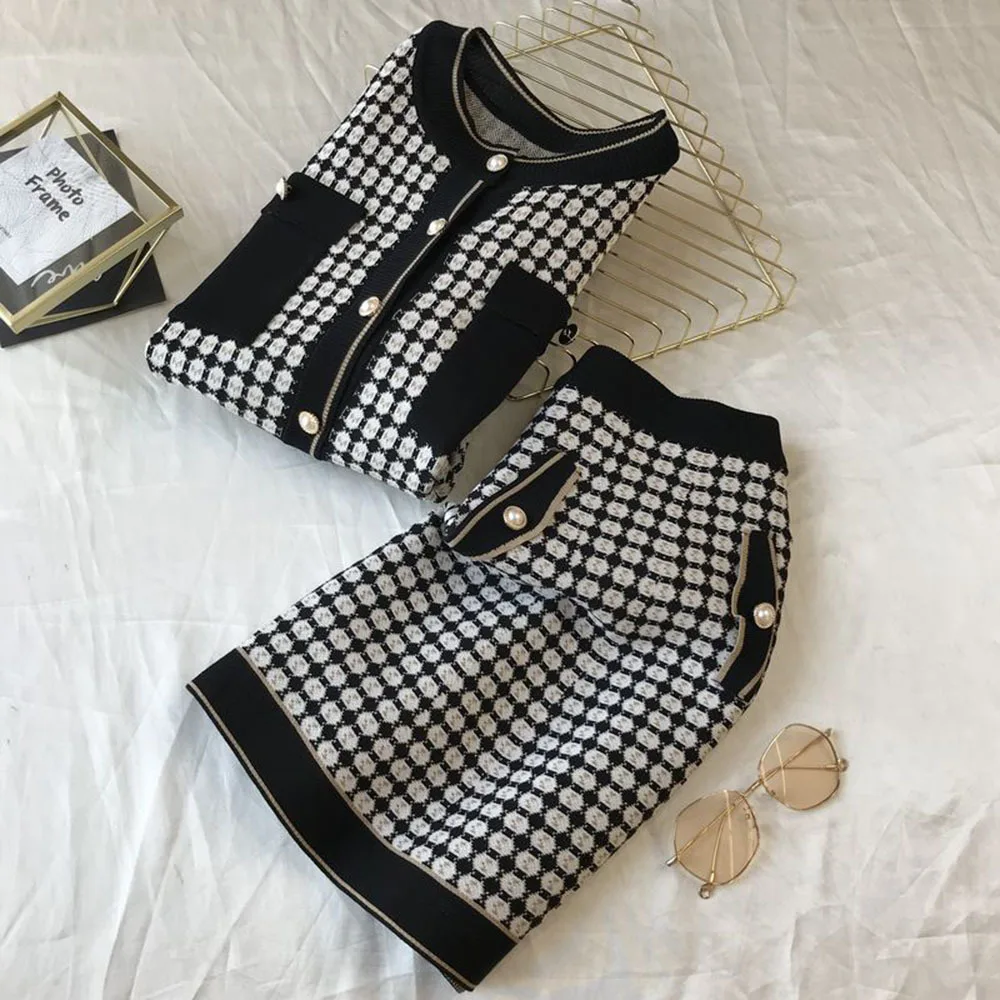 

Autumn Two Piece Women Skirt Sets Outfits Women Spring Cardigans Tops And MiNi Skirt Suits Ladies 2 Piece Sets