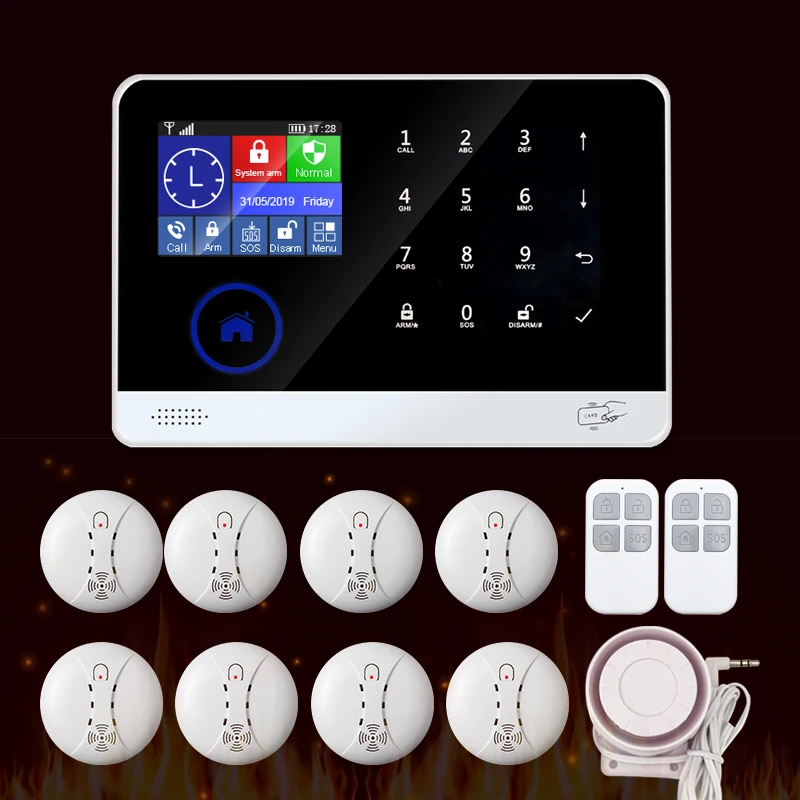 WIFI GSM Home Security Burglar Alarm Fire Smoke Alarm System