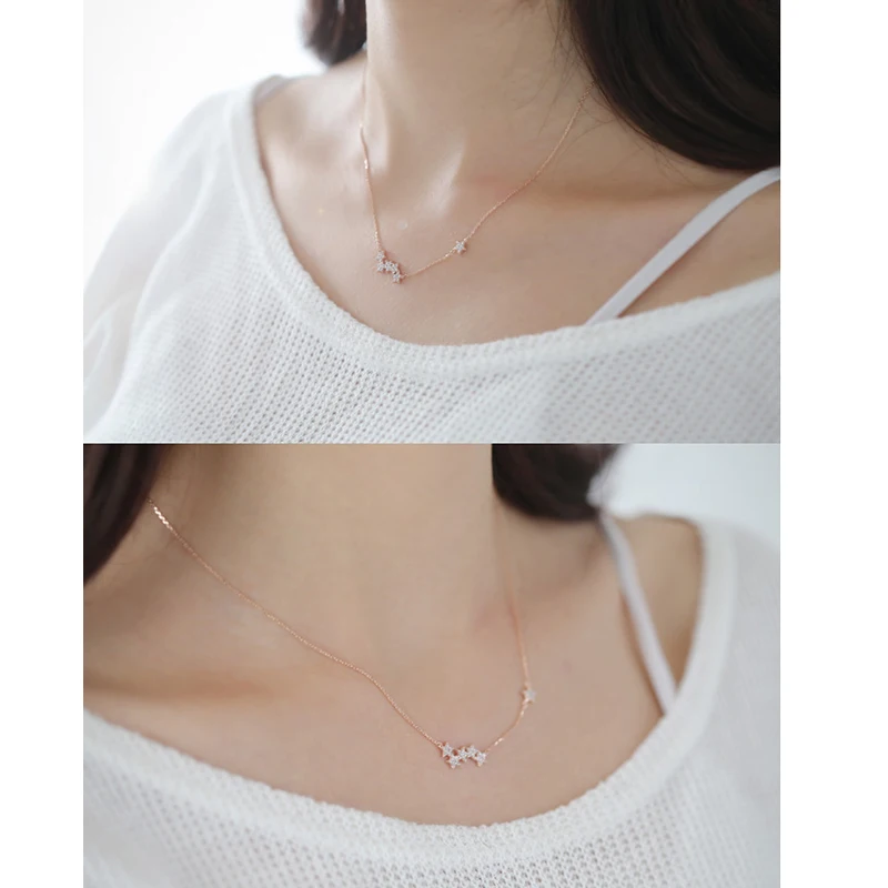 925 стерлингового серебра элегантное блестящее циркониевое ожерелье чокер со