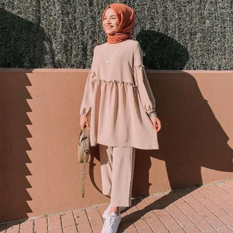 Eid Set Femme Musulmane Abaya Турция Hijab платье Caftan caftans ислам одежда Abaya s скромная одежда Muslimischen наборы