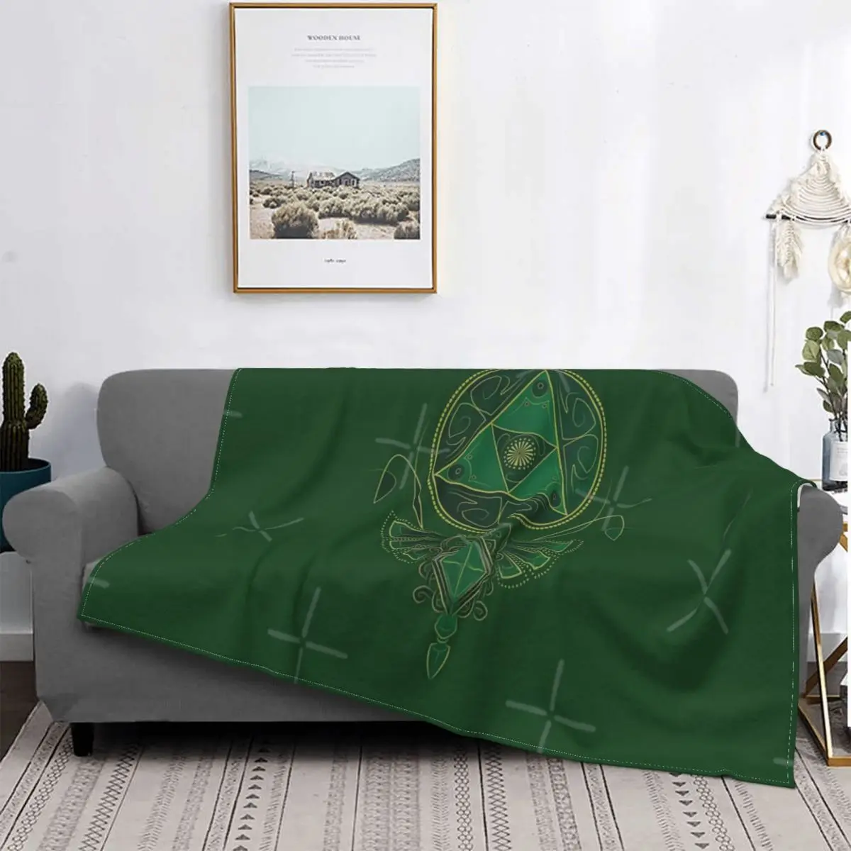 

Manta a cuadros con capucha para el sofá, colcha con capucha, color verde, para la cama