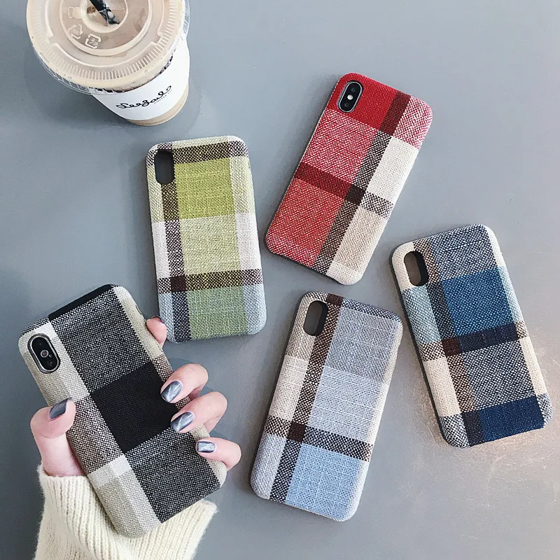Abmos новый зимний чехол для телефона iPhone X XR SX MAX 11 Pro Max 6 6s 7 8 Plus клетчатая ткань