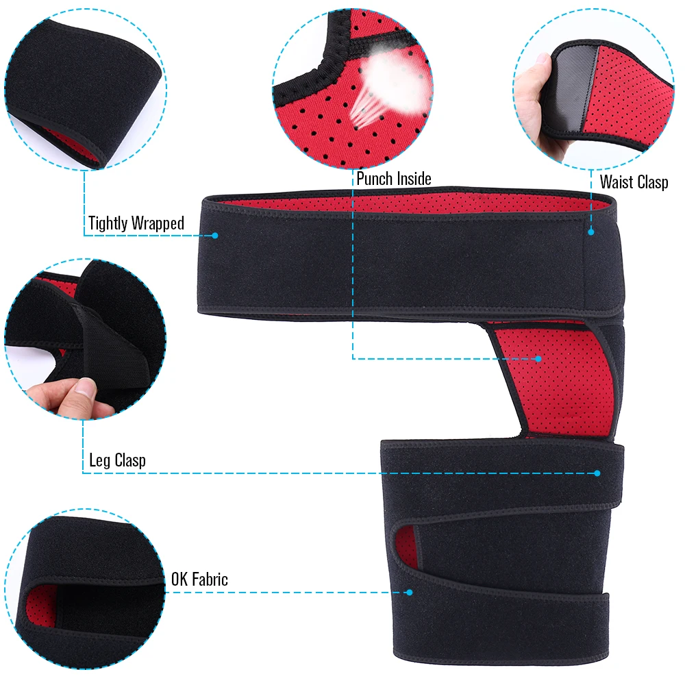 Adjustable Groin Support Men Women Unisex Compression Sport Thigh Waist Wrap Strap Hip Stability Brace Protector Nature Hike |