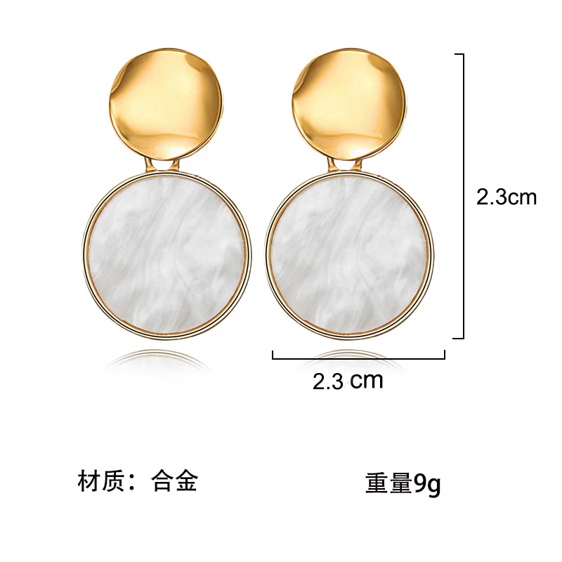 Новинка 2019 корейские акриловые серьги с геометрическим круглым сердцем висячие