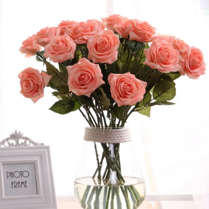 

1 Bunch Artificial Flowers Rose Multicolor Bouquet Silk Home Garden Party Wedding Decoration DIY Flower Bouquet