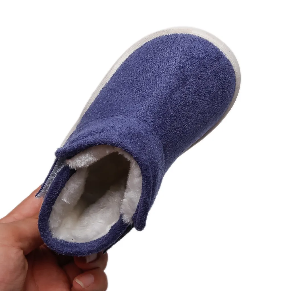 Детская обувь для маленьких мальчиков и девочек однотонные зимние теплые